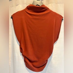 Michael Stars size XS mock neck sleeveless sweater top. Rust red orange color.